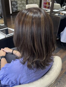 リジェール 高辻店 ミディアムレイヤー　3Dハイライト　脱白髪染め