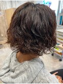 ゆるふわパーマボブ×秋冬カラー 髪質改善トリートメント