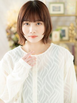 カバーヘア イヴ 戸頭店(COVER HAIR EVE) ぱっつん前髪ウルフミディアムくびレイヤーa戸頭20代30代40代