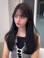 コート 表参道(Cote)&nbsp;韓国ヘア 2wayバング 顔まわりカットNo.1 レイヤー グレージュ