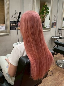 ヘアプレイスソル (HAIR PLACE SoL) ブリーチカラー/ピンクベージュ/ストレートロング