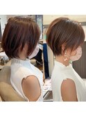 丸み美人ショートボブ【荒砂】前髪ありなし/30代40代50代/表参道