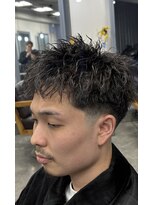 キングオブヘア バイ ノイズ 梅田茶屋町店(KING of hair by NOISM)&nbsp;短髪ピンパーママッシュカットメンズヘアスペインカールクロップ