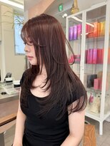 ソルバイシェス(SOL by shes)&nbsp;秋髪ブリーチなしワインレッドカラーとレイヤーカット