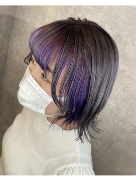 アンダーバーホワイト 金沢店(_WHITE) インナーカラー　バングカラー　パープル