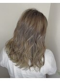 グレージュ_マロンベージュ Aラインボブ かきあげ