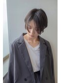大人可愛い20代30代40代黒髪前下がりショートボブ丸みショート◎
