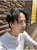 メンズカット×センター分け