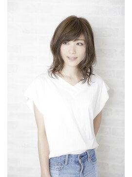 ルルディ バイ アフロディーテ銀座(luludi by APHRODITE) 黒髪/グレーベージュ/レイヤーロング/前髪パーマ/銀座