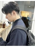 メンズ刈り上げツーブロックセンターパート似合わせカット
