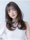 エアリーロング/丸顔/卵型/レイヤーカット/くびれ/20代30代
