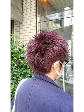 ヴァンカウンシル 立川店(VANCOUNCIL) ユニセックスショート×ラベンダーピンク