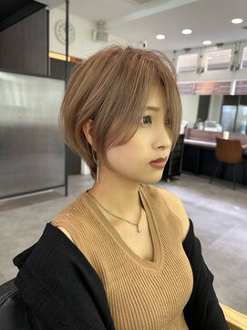 ビューエヒメ(VIEW EHIME) 小顔カットショートボブ大人可愛いアッシュオリーブ20代30代40代