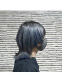くびれボブミニウルフ透明感シルバーアッシュグレージュ