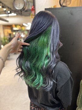 ヴァイス 渋谷店(VAICE) 《インナーカラー　ネイビー×グリーン》