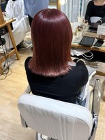 ネオリーブ チロル 横浜西口店(Neolive CiroL.)&nbsp;冬のこっくりワインレッド ワンブリーチ 暖色艶カラー