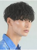 渋谷緩め波巻きスパイラルパーマ韓国風シャドウパーマ刈り上げ