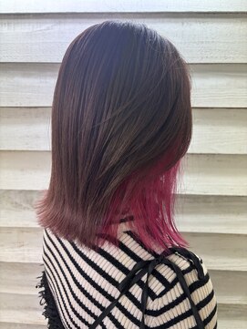 ペスカ 仙台駅前店(pesca) ビビットピンク×インナーカラー