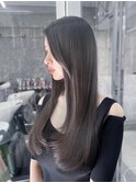 黒髪ボブルフネビージュ小顔ワンレン顔まわり韓国レイヤーカット