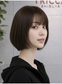 ミニボブ/ストレート/暗髪カラー/上品ヘア/ツヤ感/ナチュラル