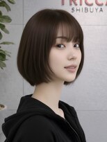 トリッカ シブヤ(TRICCA SHIBUYA)&nbsp;ミニボブ/ストレート/暗髪カラー/上品ヘア/ツヤ感/ナチュラル