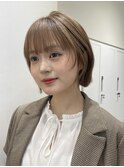 ミルクティーベージュ/レイヤーボブ/韓国巻き/顔周りカット/大宮