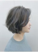 前下がりアッシュグレーボブ【Ruufus恵比寿渋谷】