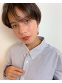 マニッシュ　ネイビーカラー　シアーグレージュ　ショート