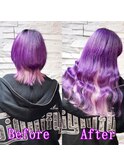 ラベンダー×パープル#シールエクステ#バイカラー#美髪#静岡
