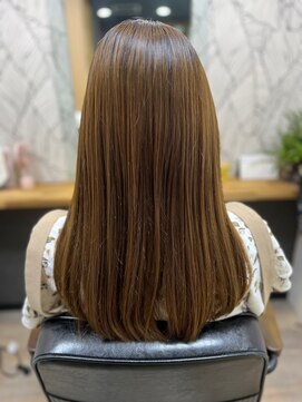 ヘアーカルチャー 小倉台店 HAIR CULTURE セミロングストレートレッドブラウンカラー大人かわいい