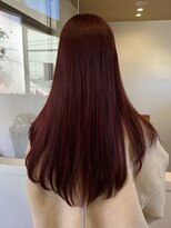 ビスポーク (HAIR SALON BESPOKE) チェリーレッド髪質改善カラー艶感ストレートワンカール