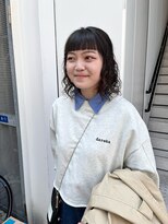 カフ(CAF)&nbsp;CAF FUKO ボブパーマ/オン眉前髪/くるくるパーマ/大阪/心斎橋
