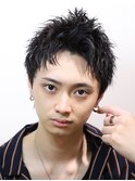 刈り上げ無しスパイキーショートソフトツイストパーマ