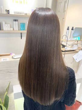 トゥーリ 二日市店(tuuli) 大人女性◆艶レイヤー前髪ピンクベージュ 髪質改善 縮毛矯正