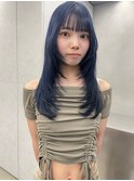 ネイビーカラー　ロングレイヤー