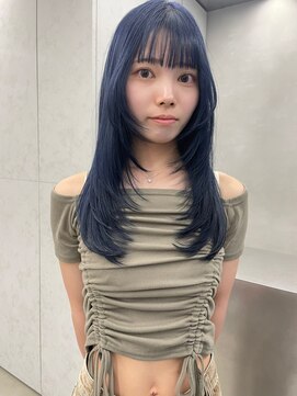 オーセン(Authen.) ネイビーカラー　ロングレイヤー