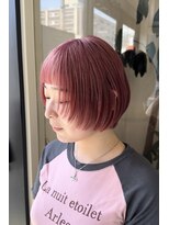グリードヘアー(greed hair)&nbsp;coral pink × 丸みショート