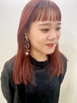 アッド バイ ケーツー(add by K-two) ぱっつんバング/ピンクブラウン/ストレートロング