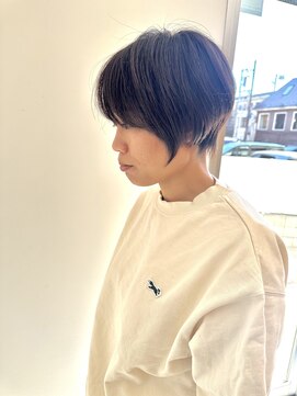 リノア 鵠沼海岸(LINOA) デザインカラー/レイヤーカット/ウェットヘア/オリーブベージュ