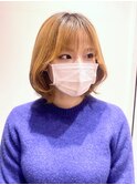 韓国前上がり内巻きボブ前髪顔まわりカット