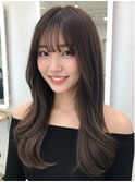 美髪/ワイドバング/レイヤーカット/くすみベージュ/新小岩駅