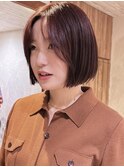 【macana指名】酸性ストレートパーマ 暖色カラー ボブ