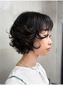 ショートパーマナチュラルパーマ癖毛風パーマハンサムショート