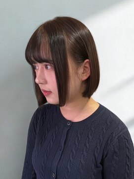 垢抜けストレートボブ×艶ブラウン◎