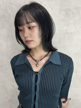 ルノン(LUNON) 暗めカラーグランマッシュデザインカラーフェイスフレーミング