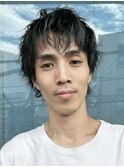 30代メンズマッシュウルフニュアンスパーマ