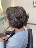 白髪ぼかしハイライトショートスタイル　30代40代50代60代　土浦