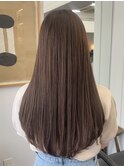 黒髪ストレートロングレイヤーミディアム髪質改善ストレートヘア