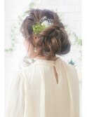 結婚式☆二次会★サイドに大きいシニヨンスタイルヘアセット