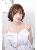 絶対可愛い！丸いフォルム小顔　外ハネボブ